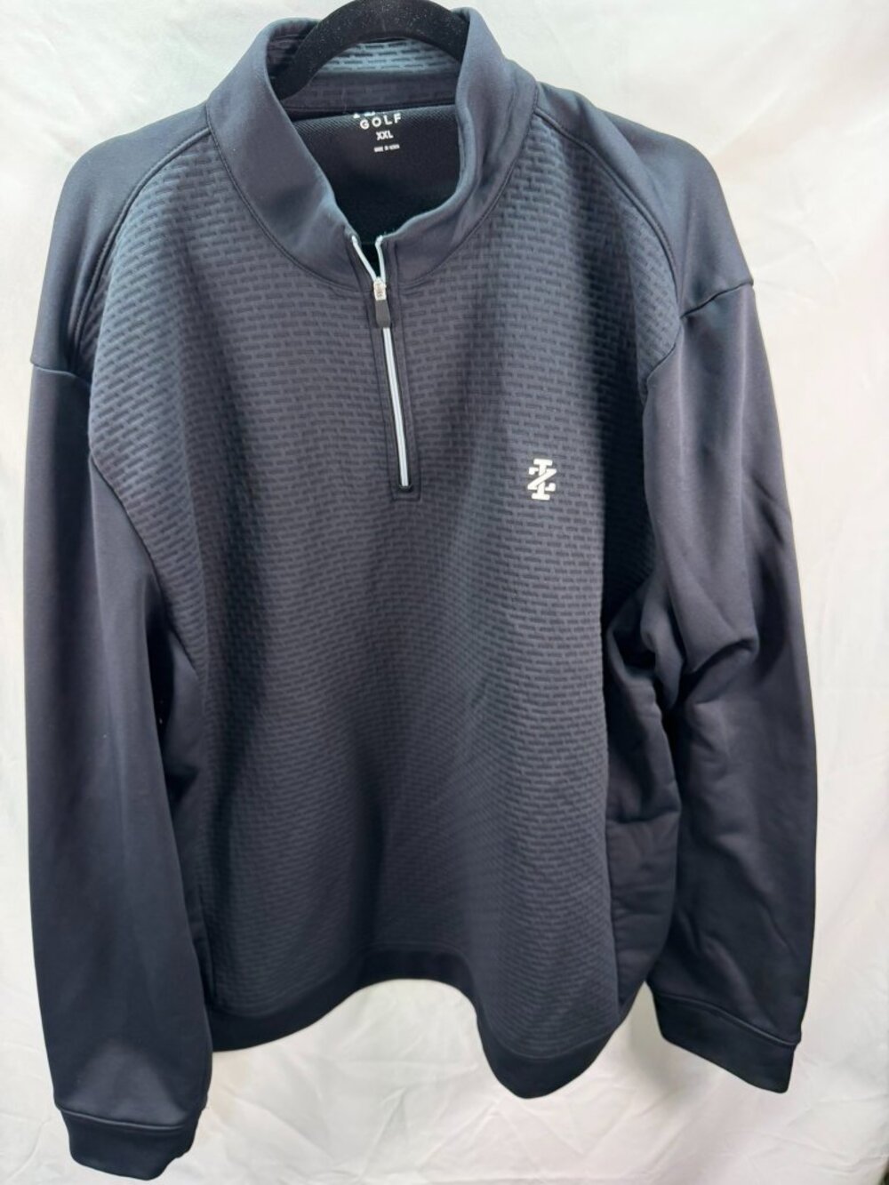 IZOD Golf Men's 1/4 Zip Pullover Black Fleece Lined Casual Long Sleeve Size XXL
